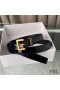 Yves Saint Laurent Monogram Caol Crios Le Cearnach Buckle I Leathar Paitinne Dubh/Óir