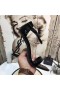 Yves Saint Laurent Opyum Sandals Paitinne Leathar Dubh le Súil Dubh