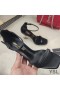 Yves Saint Laurent Opyum Sandals Sa Smooth Leathar le Óir Súil Dubh