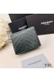 Yves Saint Laurent Beaga Cassandra Bifold Sparán I Rocach Matelasse Leathar Glas