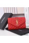 Yves Saint Laurent Beaga Clúdach Flap Sparán I Measctha Grained Matelasse Leathar Red/Gold