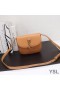 Yves Saint Laurent Beaga Kaia Satchel I Réidh Vintage Leathar Brown/Óir
