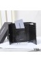 Yves Saint Laurent Beaga Monogram Trifold Wallet I Rocach Matelasse Leathar Dubh