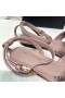 Yves Saint Laurent Ómós Sandals Maol I Réidh Leathair Cherry