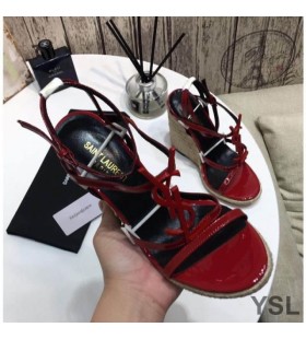Yves Saint Laurent Cassandra Ding Espadrilles A I Leathar Dearg