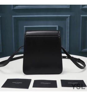 Yves Saint Laurent Kaia Thuaidh/Theas Satchel I Glasraí-Coirtithe Leathar Dubh/Óir