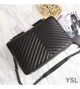 Yves Saint Laurent MÃ³r Clasaiceach ColÃ¡iste Slabhra MÃ¡la I Matelasse Leathar Dubh