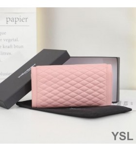 Yves Saint Laurent Mór Gaby Flap Sparán I Cuilteáilte Lambskin Pink/Óir