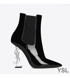 Yves Saint Laurent Opyum Booties I Leathar Paitinne le Silver Súil Dubh
