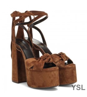 Yves Saint Laurent Paige Ardán Sandals I Suede Brown