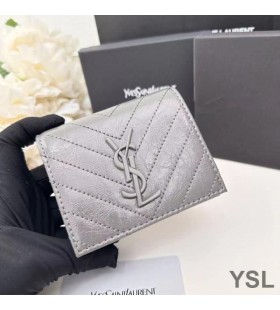 Yves Saint Laurent Beaga Cassandra Bifold Sparán I Rocach Matelasse Leathar Grey