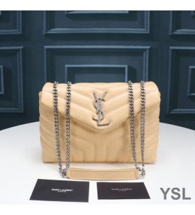 Yves Saint Laurent Beaga Loulou Slabhra Mála I Y Matelasse Leathar Aibreog/Silver