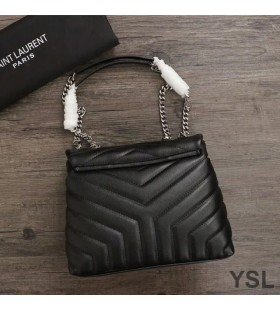 Yves Saint Laurent Beaga Loulou Slabhra Mála I Y Matelasse Leathar Dubh/Silver