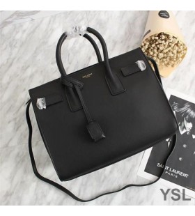 Yves Saint Laurent Beaga Sac De Jour Mála I Leathar Dubh