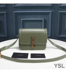 Yves Saint Laurent Beaga Solferino Satchel I Mbosca Leathair Glas/Óir