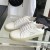 Yves Saint Laurent Chúirt Clasaiceach Sneakers I Bróidnithe Leathar le Silver Logo Bán/Dubh