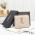 Yves Saint Laurent Monogram Zipped Bifold Cás Cárta I Grained Matelasse Leathar Pink/Óir