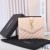 Yves Saint Laurent Beaga Clúdach Trifold Wallet Measctha Grained Matelasse Leathar Pink/Óir