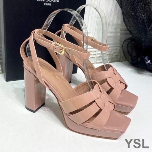 Yves Saint Laurent Tribute Piattaforma Sandali In Vernice Rosa