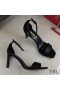 Yves Saint Laurent Ambra Sandali In Pelle Liscia Nero