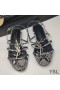 Yves Saint Laurent Cassandra Aprire Sandali In Pelle Di Pitone Black
