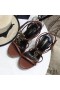 Yves Saint Laurent Cassandra Wedge Espadrillas In Pelle con Logo Palm Borgogna