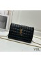 Yves Saint Laurent Cassandre Catena Portafoglio In Pelle Di Agnello Nero/Oro