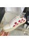 Yves Saint Laurent Tennis Classic Scarpe Da Ginnastica Stelle Ricamate In Pelle Bianco/Rosso