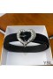 Yves Saint Laurent Cuore Cintura In Pelle Scamosciata Nero/Argento