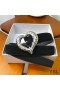 Yves Saint Laurent Cuore Cintura In Pelle Scamosciata Nero/Argento