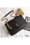 Yves Saint Laurent Grande Classico College Chain Bag In Pelle Matelasse Nero/Oro