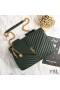 Yves Saint Laurent Grande Classico College Chain Bag In Pelle Matelasse Verde/Oro