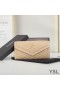 Yves Saint Laurent Grande Gaby Flap Wallet Trapuntato In Pelle Di Agnello Albicocca/Oro