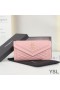 Yves Saint Laurent Grande Gaby Flap Wallet Trapuntato In Pelle Di Agnello Rosa/Oro