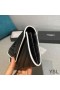 Yves Saint Laurent Grande Monogram Flap Wallet In Grana Matelasse Leather Nero/Bianco