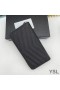 Yves Saint Laurent Grande Monogramma Zip Intorno Portafoglio In Grana In Pelle Matelasse Nero/Argento