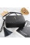 Yves Saint Laurent Lou Fotocamera Borsa Matelasse Leather Nero/Argento