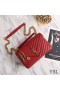 Yves Saint Laurent Medio Classico College Chain Bag In Pelle Matelasse Rosso/Oro