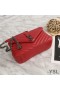Yves Saint Laurent Medio Classico College Chain Bag In Pelle Matelasse Rosso/Argento