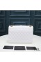 Yves Saint Laurent Media Busta Catena Sacchetto In Misto Granulare Matelasse Leather Bianco/Oro