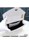Yves Saint Laurent Media Busta Catena Sacchetto In Misto Granulare Matelasse Leather Bianco/Oro