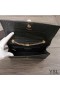 Yves Saint Laurent Media Kate Catena Borsa con Fiocco In Coccodrillo Goffrato Pelle Lucida Nero/Oro
