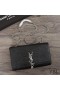 Yves Saint Laurent Media Kate Catena Borsa con Fiocco In Coccodrillo Goffrato Pelle Lucida Nero/Argento
