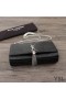 Yves Saint Laurent Media Kate Catena Borsa con Fiocco In Coccodrillo Goffrato Pelle Lucida Nero/Argento