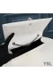Yves Saint Laurent Media Kate Catena Borsa con Fiocco In Coccodrillo Goffrato Pelle Lucida Bianco/Argento