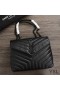 Yves Saint Laurent Media Loulou Chain Bag Y Matelasse In Pelle Nera