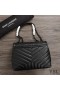 Yves Saint Laurent Media Loulou Chain Bag Y Matelasse In Pelle Nera