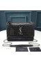 Yves Saint Laurent Media Tramonto Della Catena Di Borsa In Coccodrillo Goffrato Pelle Nero/Argento