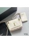 Yves Saint Laurent Mini Nolita Borsa Con Diamante Trapuntato In Pelle Di Agnello Bianco