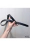Yves Saint Laurent Monogram Cintura Con Fibbia Quadrata In Pelle Liscia Nero/Argento